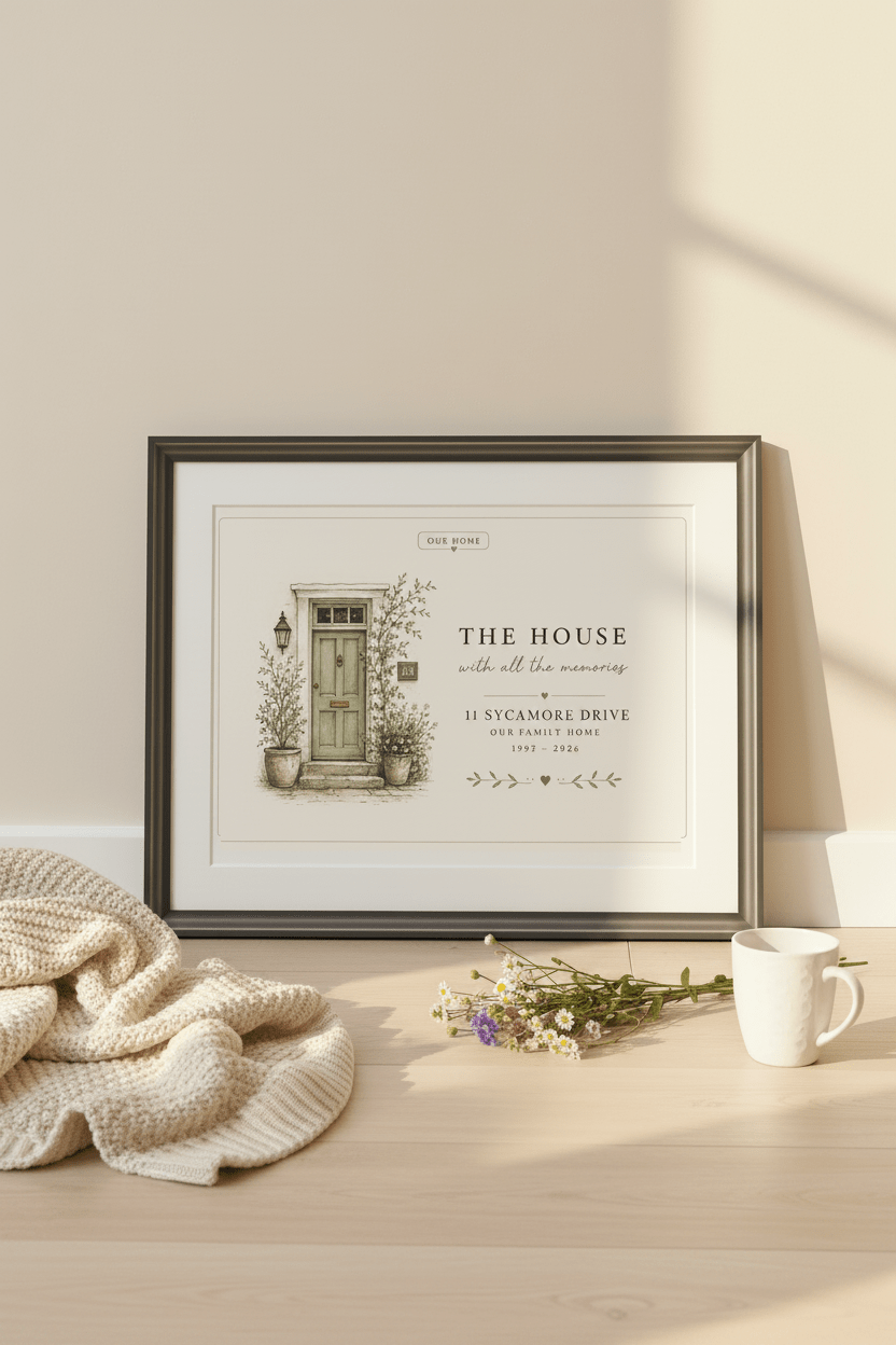 Personalised House Name Canvas Print — New Home & Housewarming Gift - AlleyCrafters
