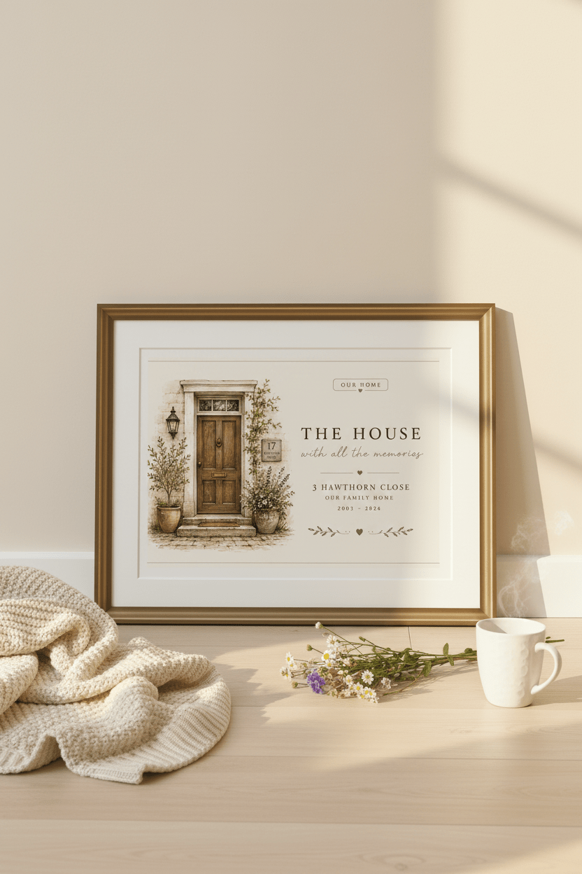 Personalised House Name Canvas Print — New Home & Housewarming Gift - AlleyCrafters