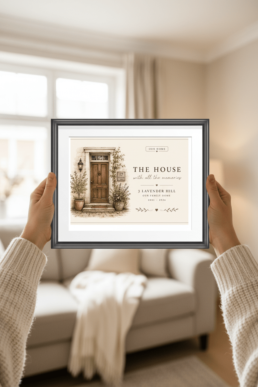 Personalised House Name Canvas Print — New Home & Housewarming Gift - AlleyCrafters
