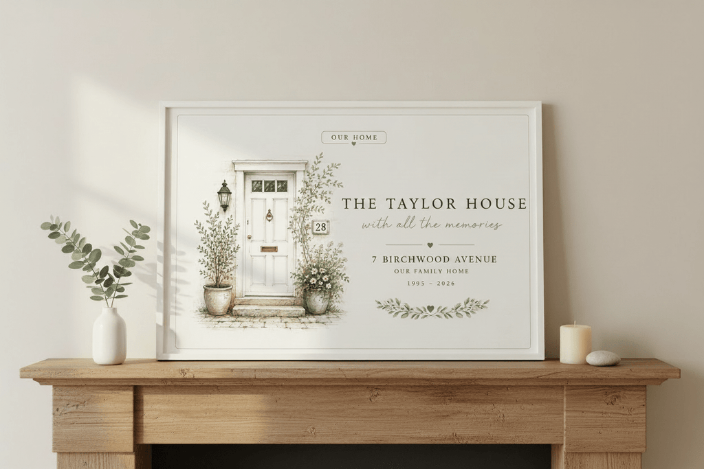 Personalised House Name Canvas Print — New Home & Housewarming Gift - AlleyCrafters