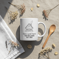 White ceramic mug with “home sweet home” and “THE WILLIAMS EST. 2025” design