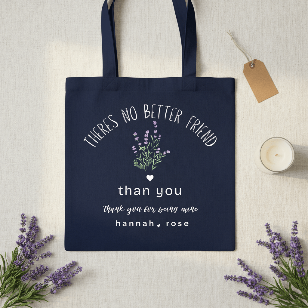 Personalised 'There's No Better Friend' Lavender Tote Bag | Custom Gift for Her - AlleyCrafters