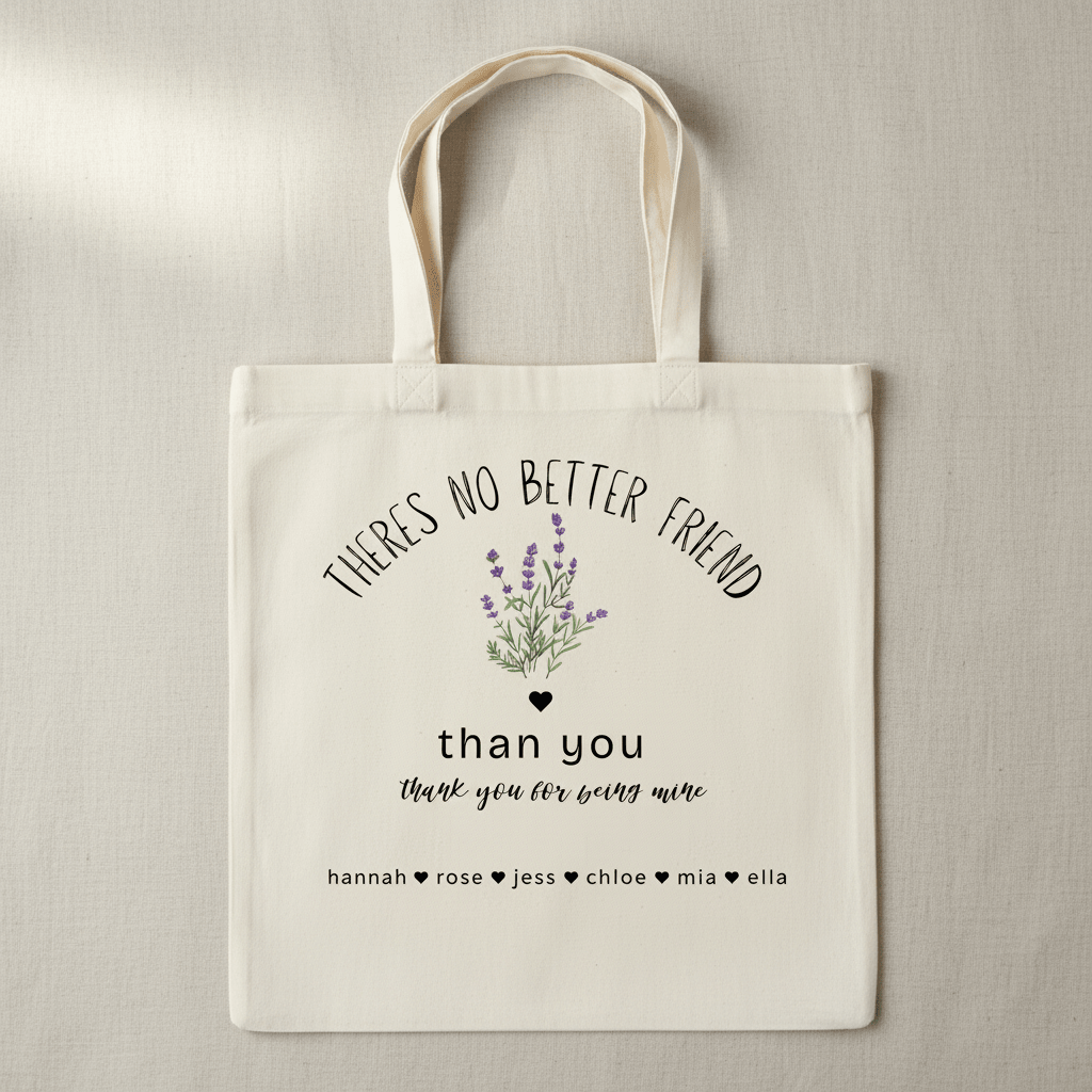 Personalised 'There's No Better Friend' Lavender Tote Bag | Custom Gift for Her - AlleyCrafters