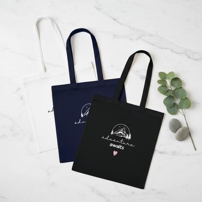 Three Adventure Awaits Totes - Staggered, Marble