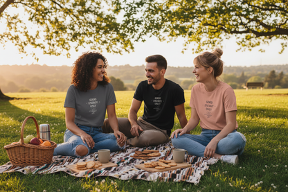 Three Friends Having a Picnic