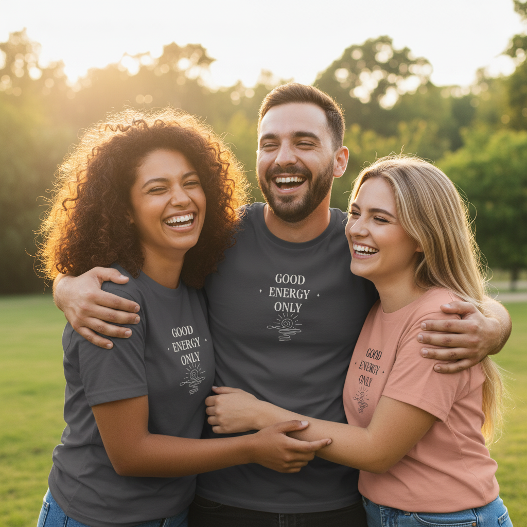 Three Friends in Group Hug