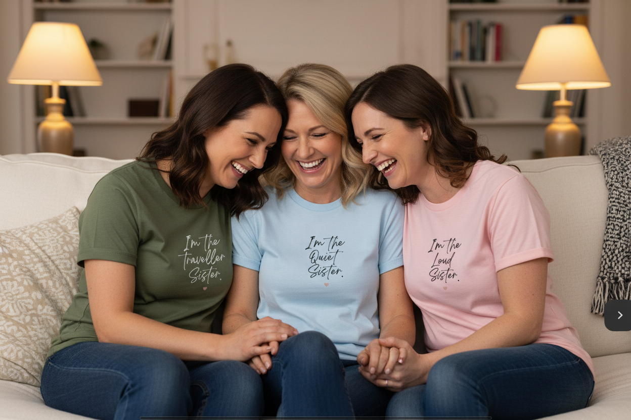 Three Sisters Close on Couch