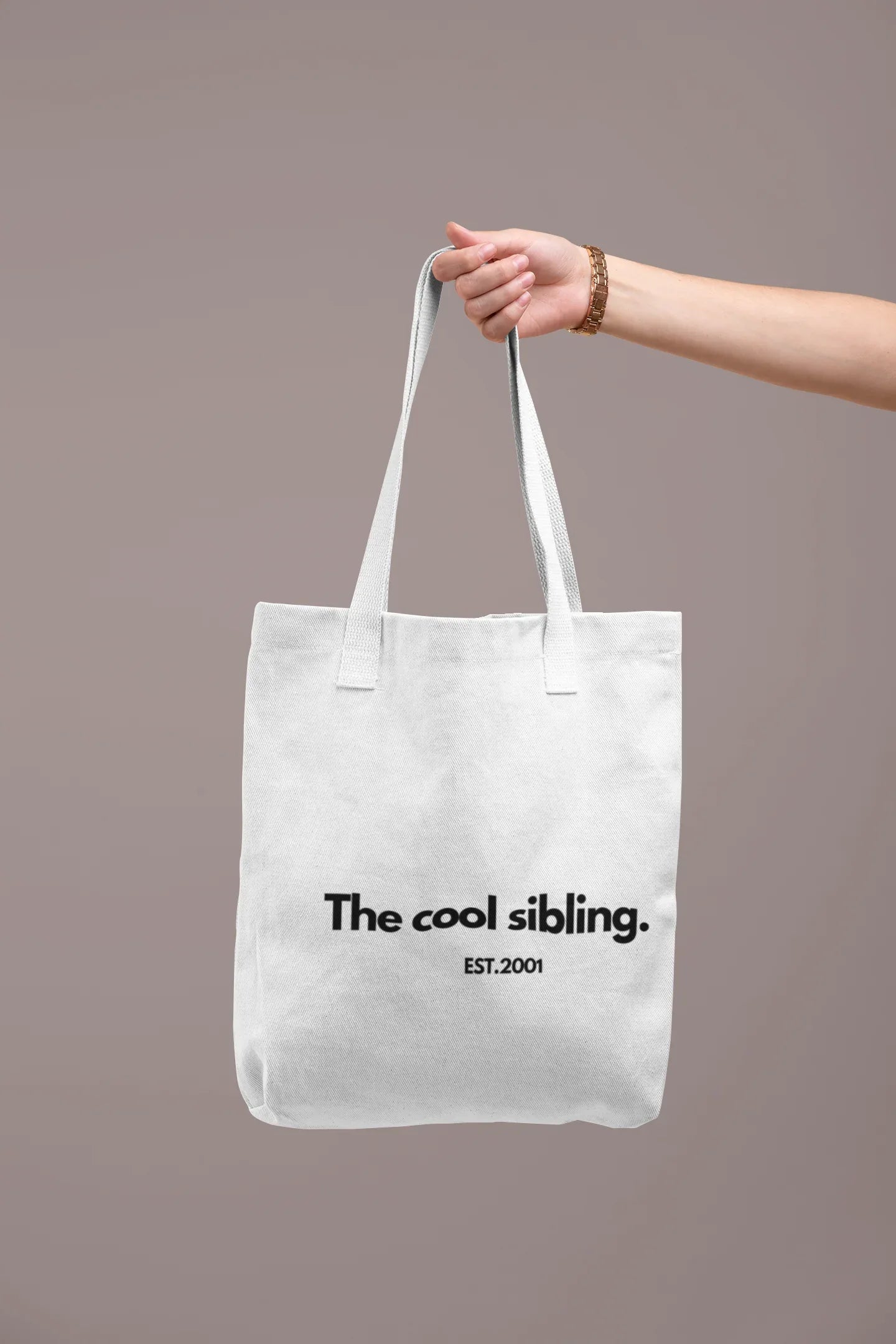 Personalised Sibling Tote Bag | Funny Family Gift | “The Favourite Sibling” EST Year Tote | Reusable Canvas Bag UK - Alley Crafters