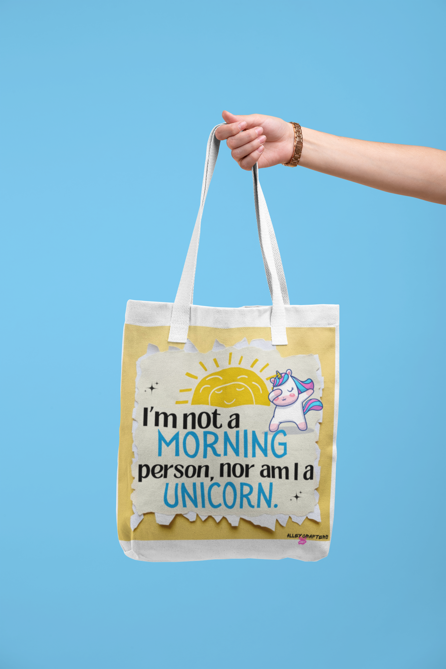 Funny Unicorn Canvas Tote Bag