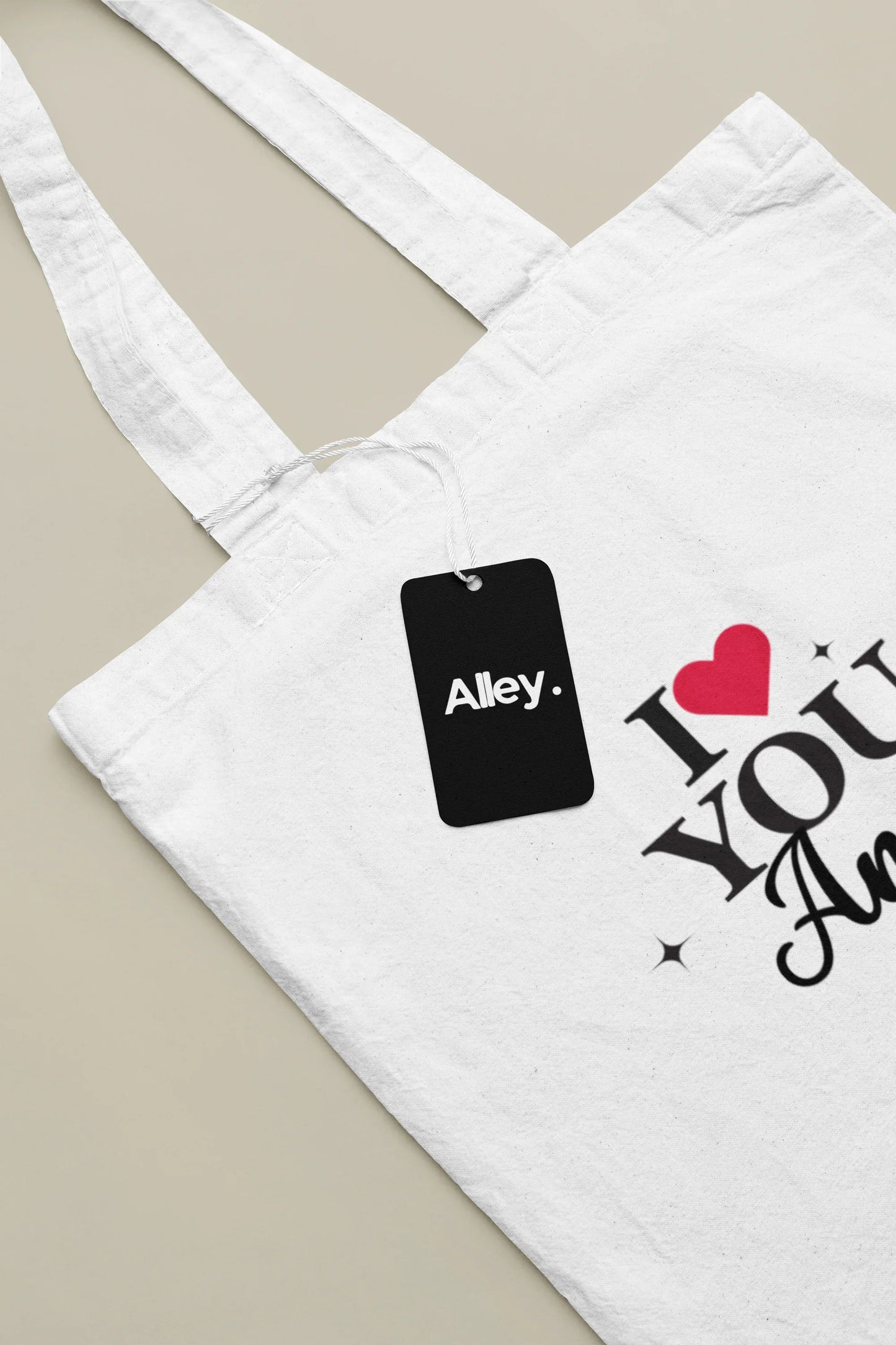 Personalised 'I Love You' Tote Bag | Custom Name Cotton Gift Tote - Alley Crafters