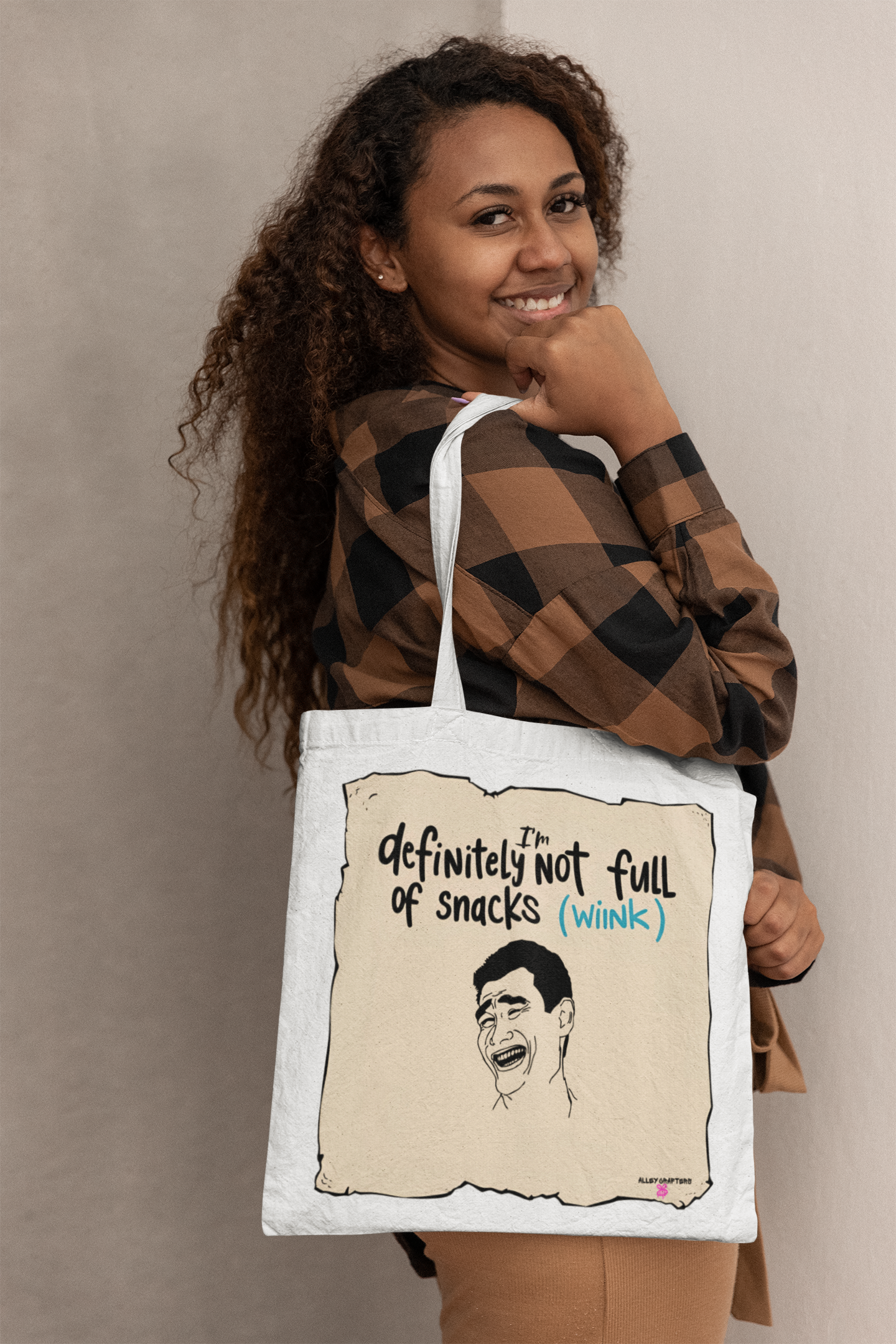 'I'm Definitely Not Full of Snacks (Wink)' Tote Bag