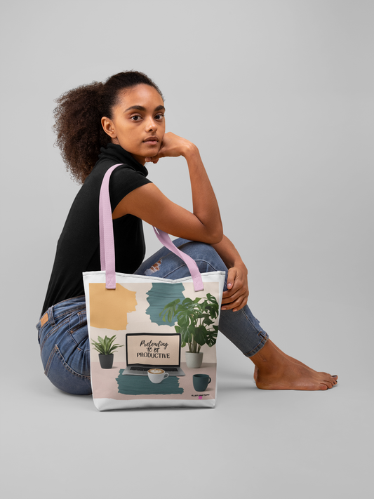 Pretending to Be Productive Tote Bag