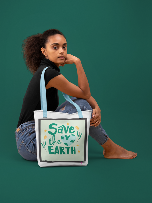 Save the Earth Design Tote Bag