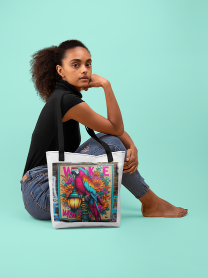 Canvas Tote Bag, Colourful Parrot