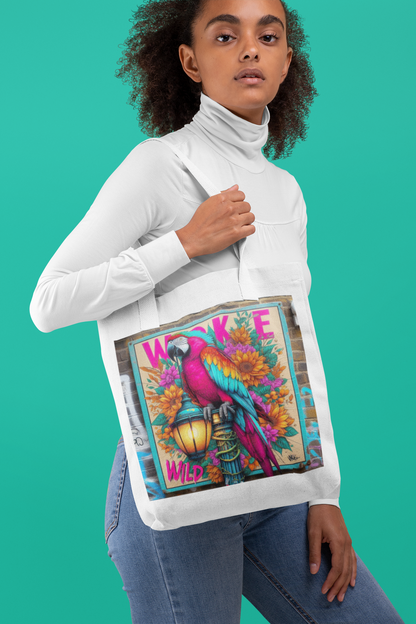 Canvas Tote Bag, Colourful Parrot