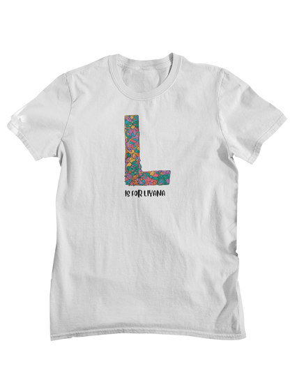 Personalised Floral Alphabet Tee - Fun & Vibrant S Design for Creative Kids