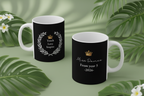 Personalized teacher mug, black with Teach Love Inspire and name/year text on front