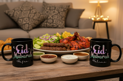 Two mugs with kebabs