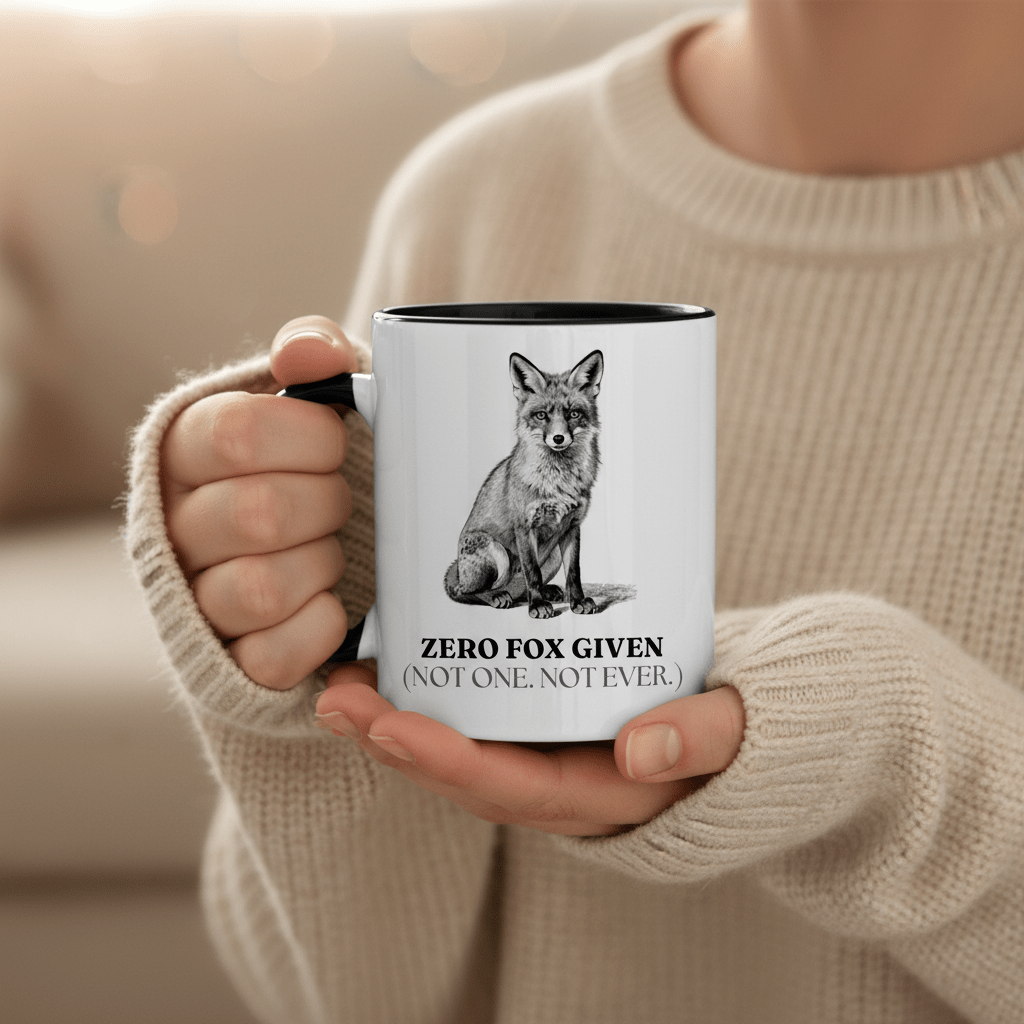 Zero Fox Given Mug | Funny Fox Coffee Cup | Sarcastic Gift for Her - AlleyCrafters