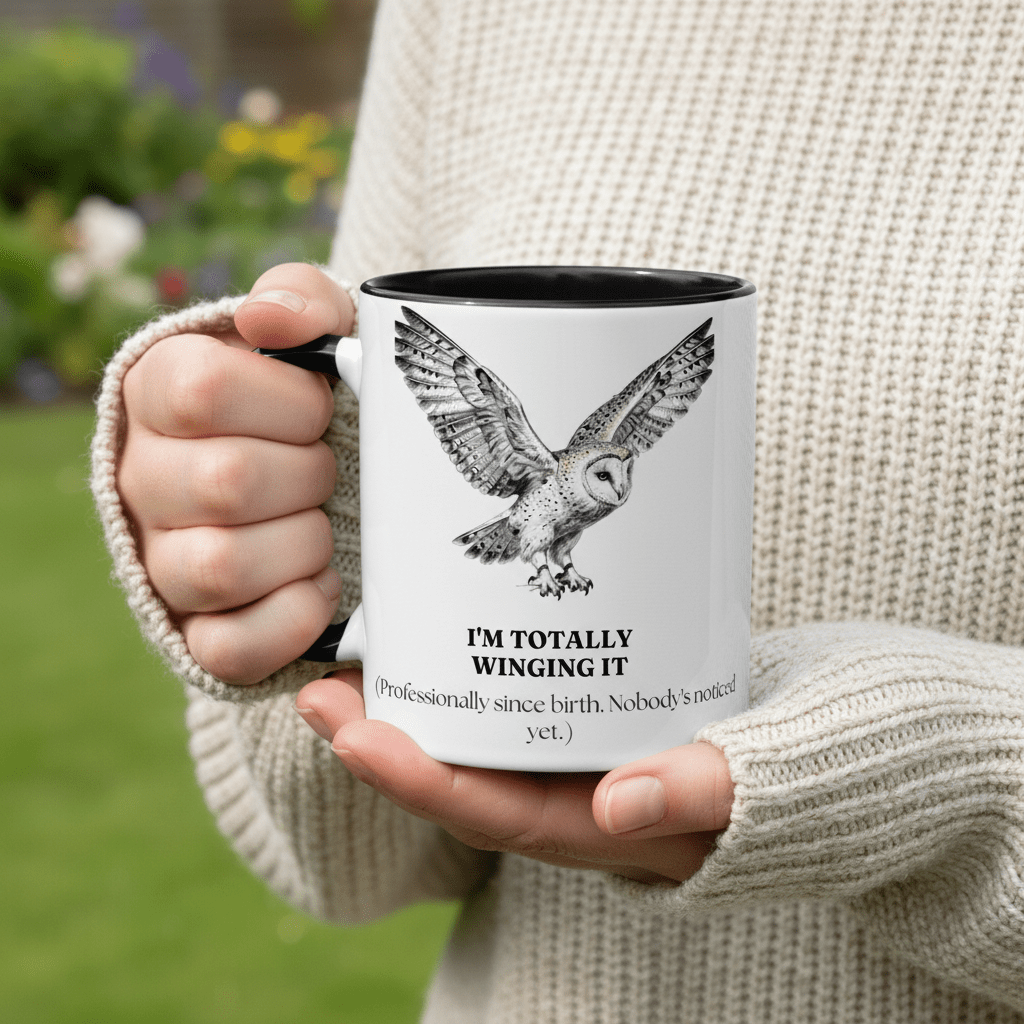 I'm Totally Winging It Mug | Funny Owl Coffee Cup | Sarcastic Gift for Her - AlleyCrafters