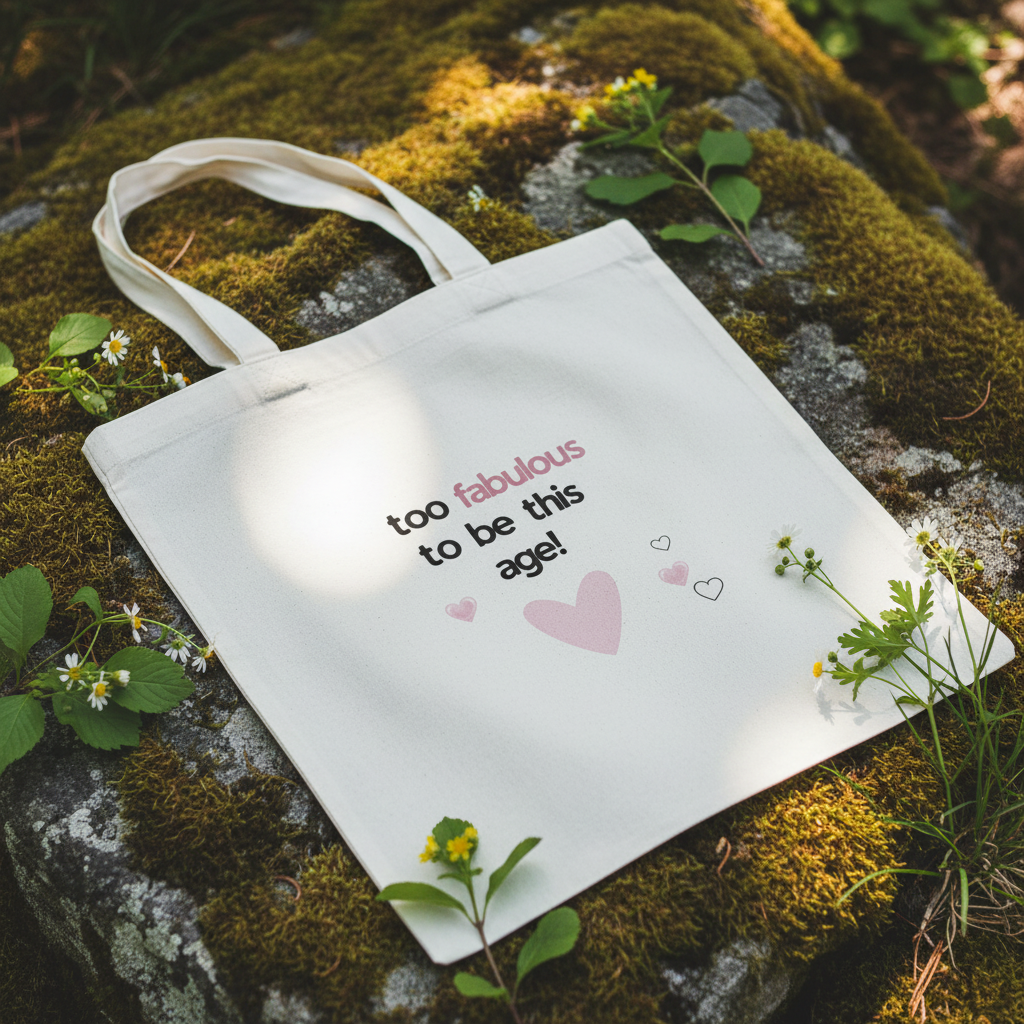 UGC minimalist nature white tote zoomed in