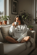 Personalized crewneck sweatshirt, arctic white, 'Rosie' front print