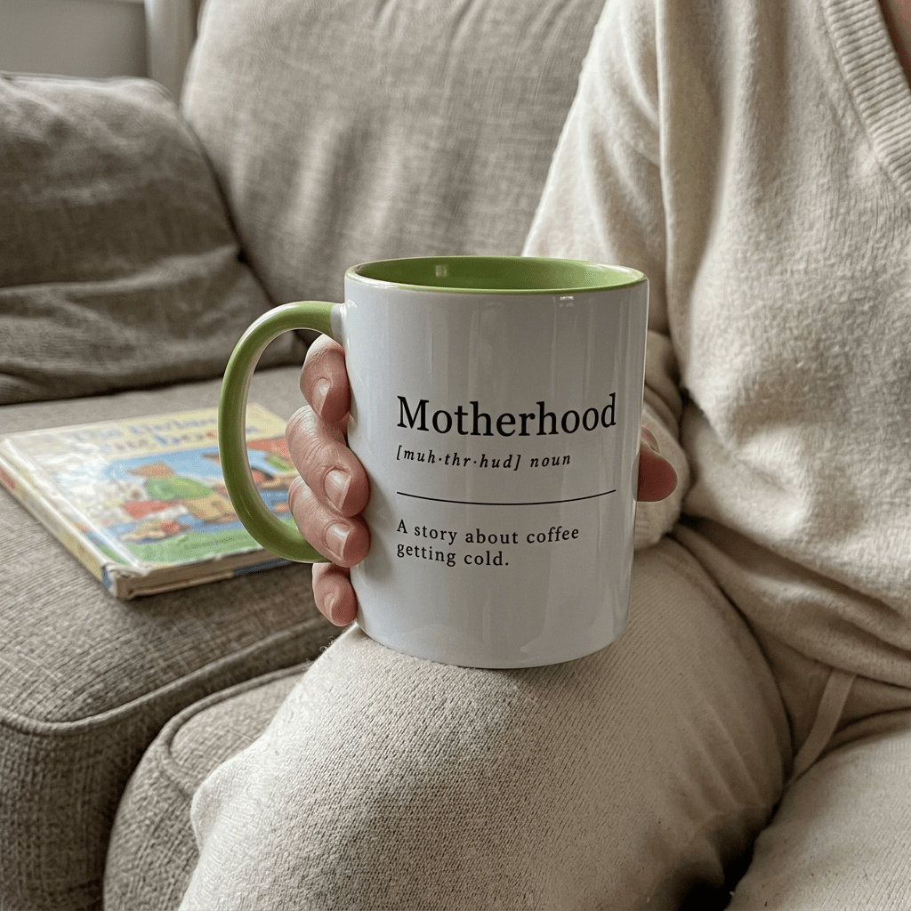 Funny Motherhood Mug – A Story About Coffee Getting Cold, 11oz - #AlleyCrafters