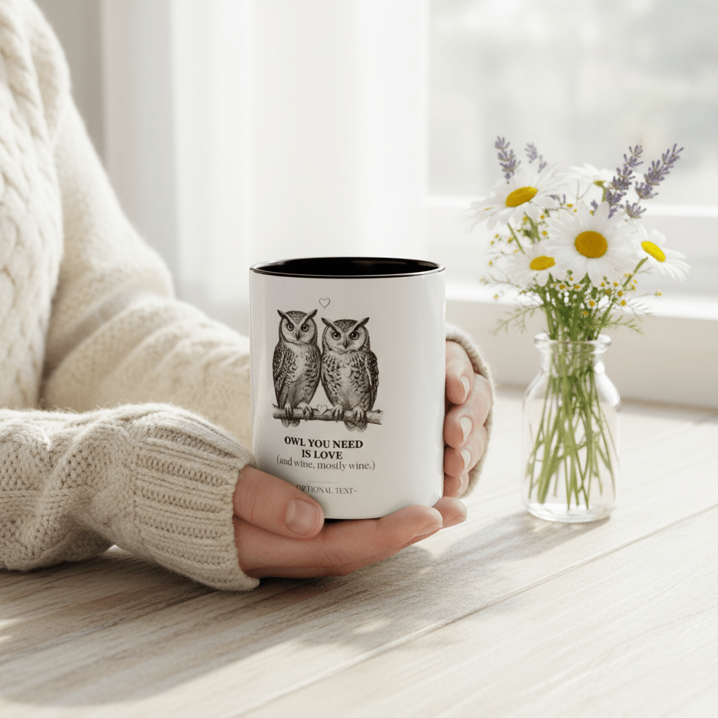 Owl You Need Is Love Mug | Funny Couples Coffee Cup | Romantic Gift for Her - AlleyCrafters
