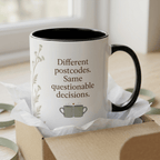 Personalised Long Distance Friendship Mug – Different Postcodes - #AlleyCrafters