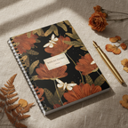 Vintage linen with pressed flowers