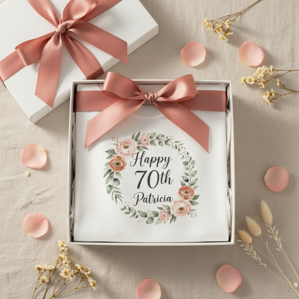 White Box Pink Bow — Happy 70th Patricia