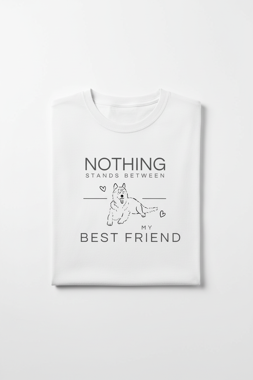 White Dog Tee White Background