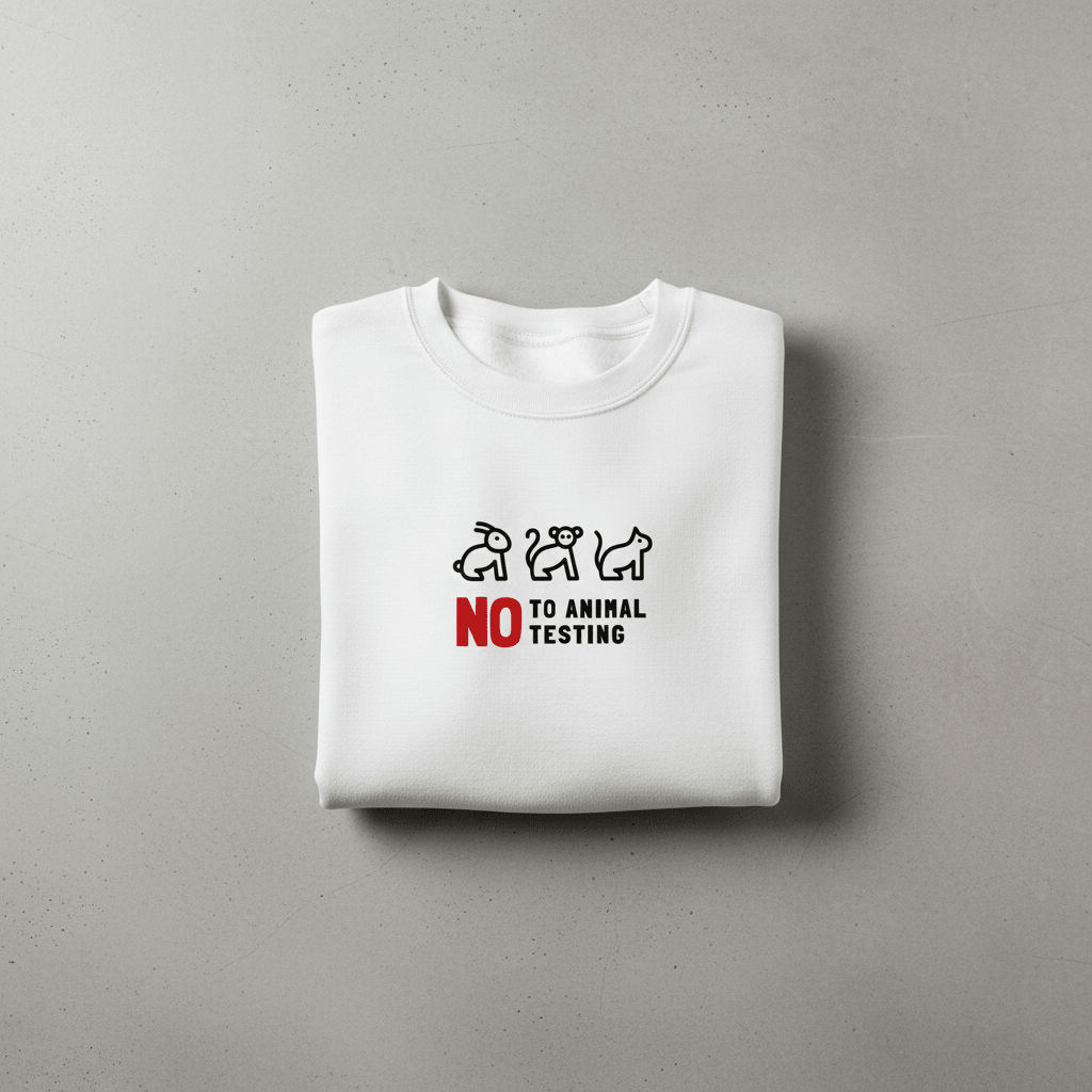 No to Animal Testing Sweatshirt | Cruelty-Free Statement Jumper - AlleyCrafters