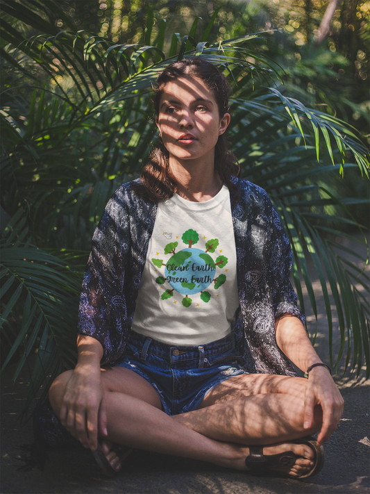 Organic Earth T-Shirt, Environmental Tee, Clean Green Earth Shirt, Nature Lover Gift, Eco-Friendly Clothing