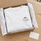 White Mountains Are Calling sweatshirt gift mockup with Rosie