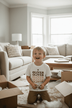 Kids' Personalised Retro Name Stack Tee | Custom Name T-Shirt - AlleyCrafters