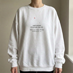 White personalised place name sweatshirt on model with EDINBURGH 'meet me here' print