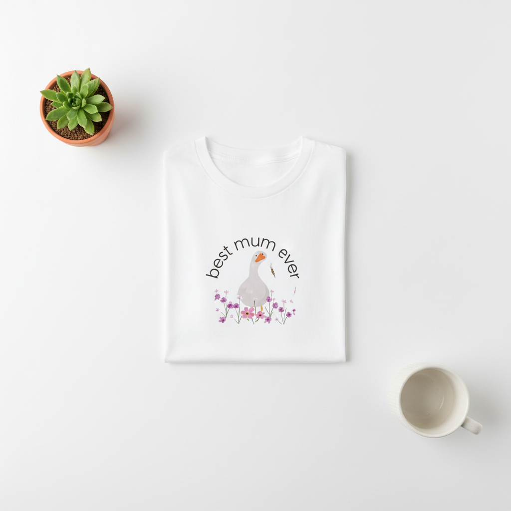 White t-shirt filling most of image