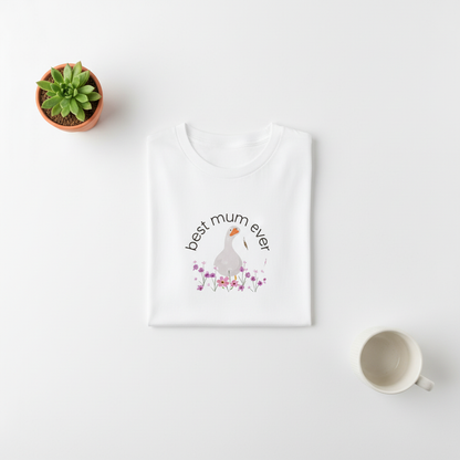 White t-shirt filling most of image