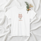 White personalised T-shirt with 'best mum ever' print and name Bethanie