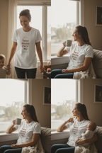 White personalised T-shirt with 'best mum ever' print