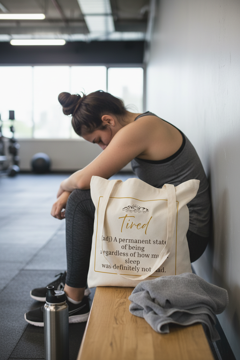 White Tired tote at gym