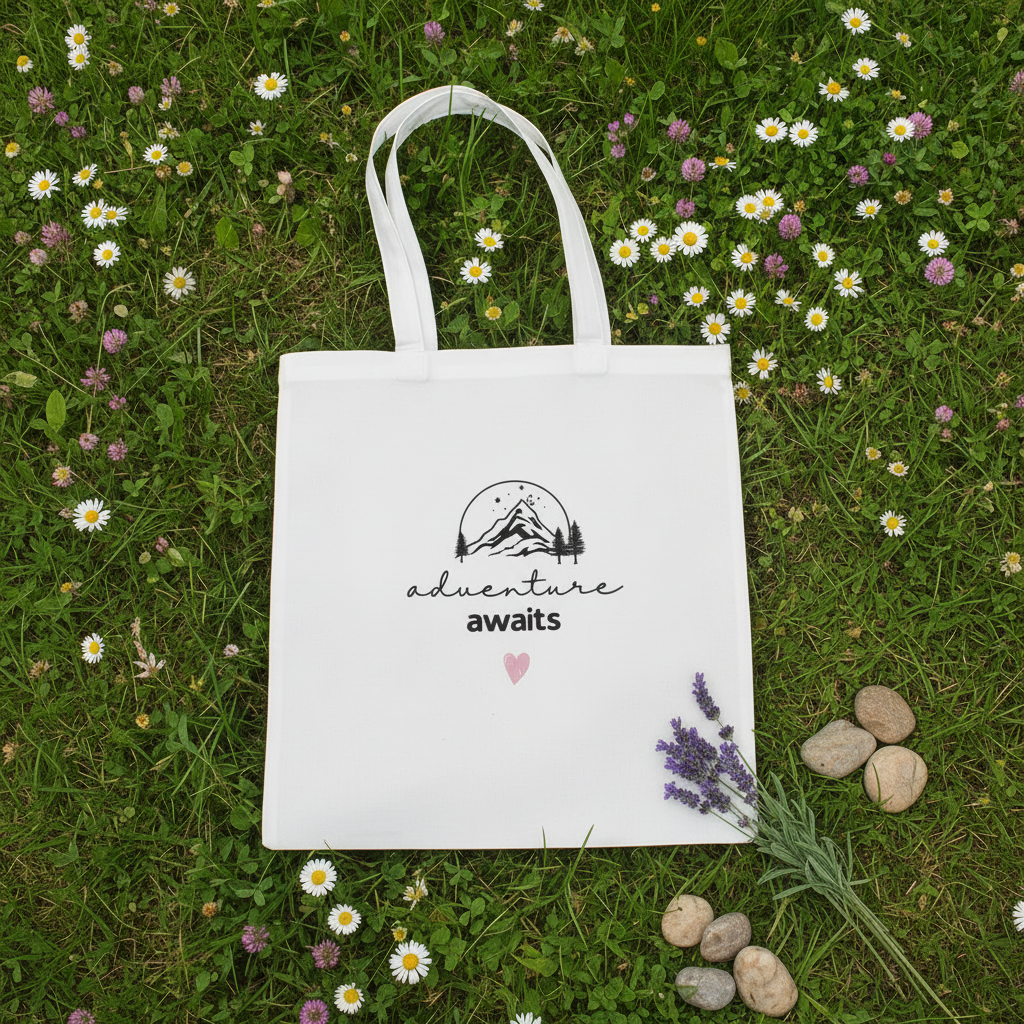 White Tote - Flat Lay Grass