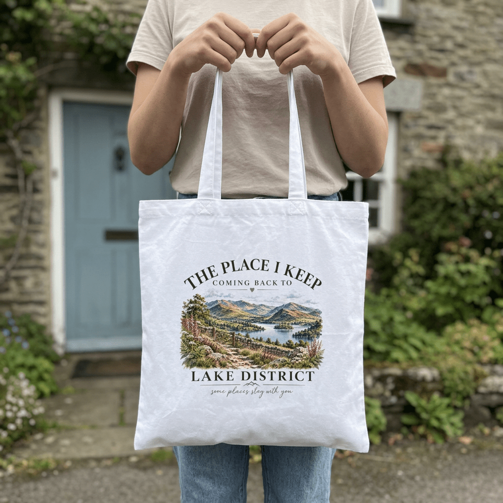 The Place I Keep Coming Back To Lake District Scenic Cotton Tote - #AlleyCrafters