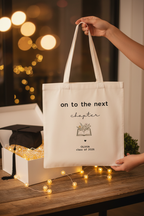 White tote — Olivia hands hold