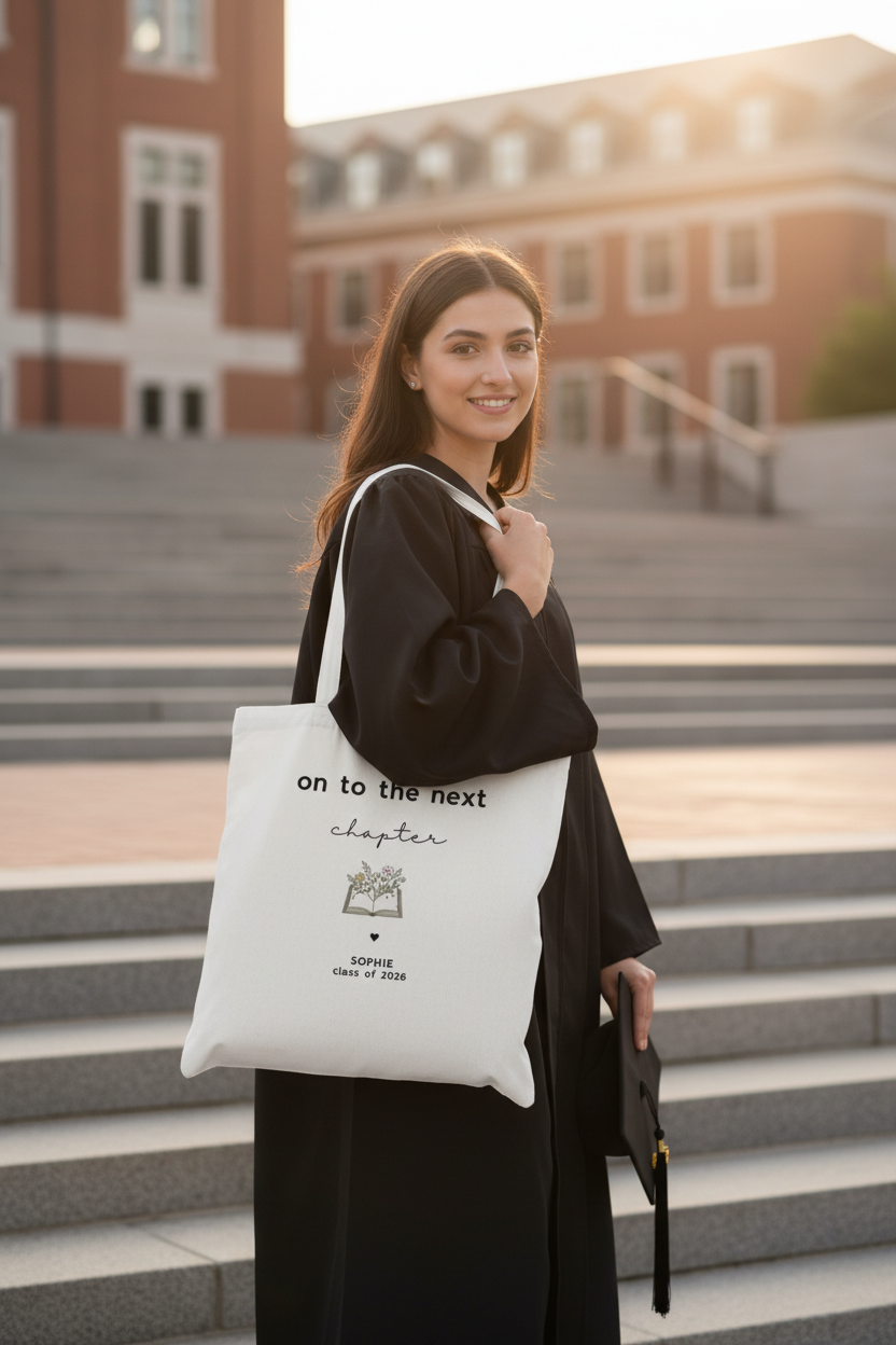 White tote — Sophie graduation