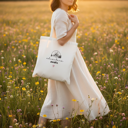White Tote - Woman Walking Meadow