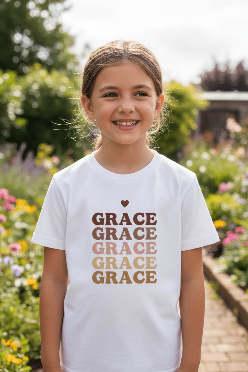 Kids' Personalised Retro Name Stack Tee | Custom Name T-Shirt - AlleyCrafters