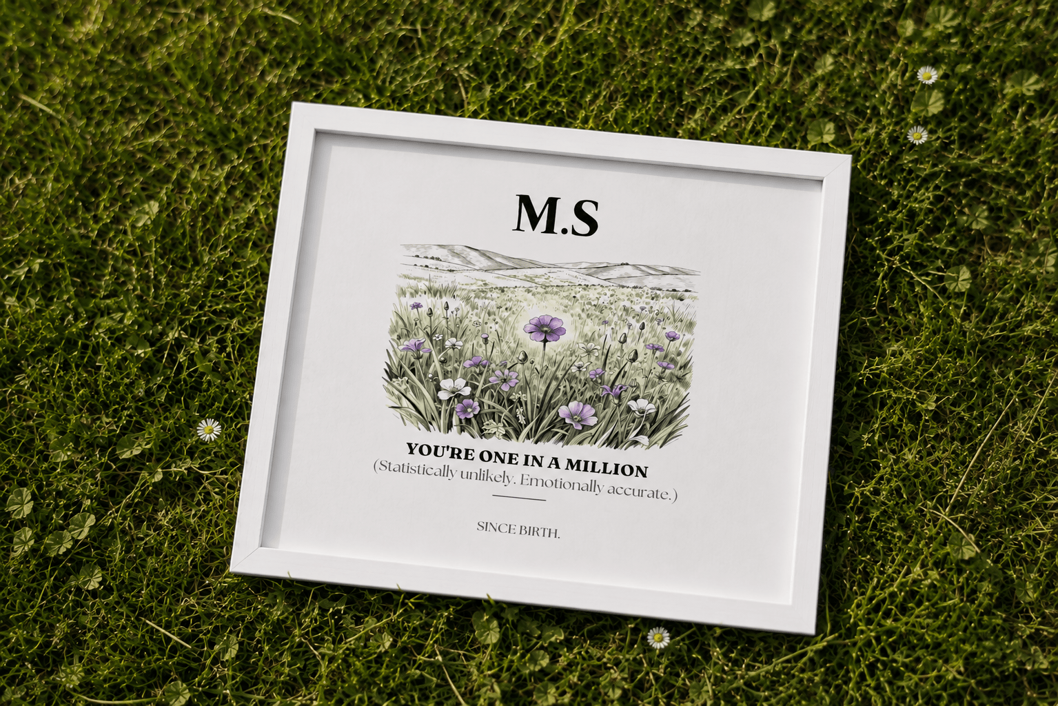 Personalised Wildflower Name Canvas Print — You're One in a Million - AlleyCrafters
