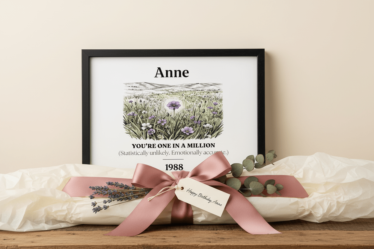 Personalised Wildflower Name Canvas Print — You're One in a Million - AlleyCrafters